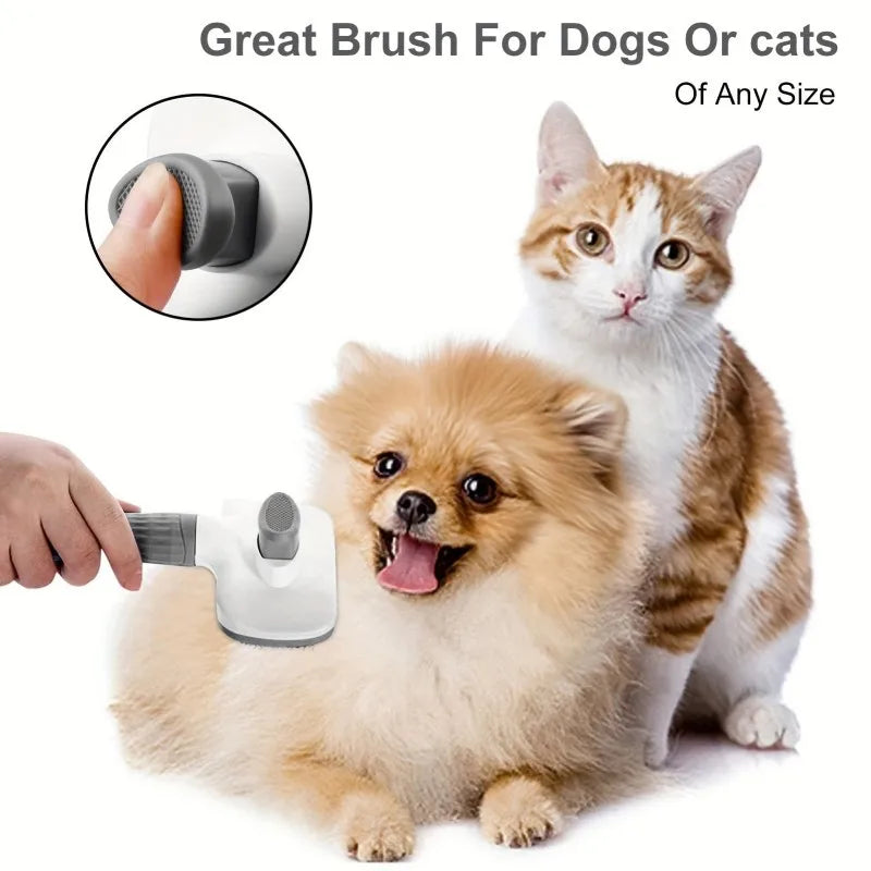 2 In 1 Pet Grooming Brush Massaging Deshedder Easy Cleanup