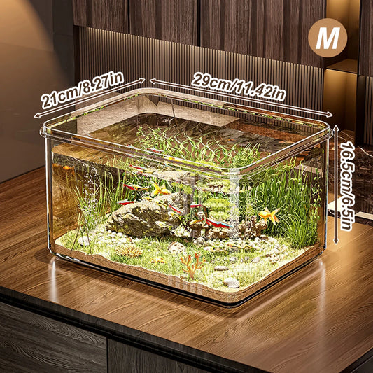 Transparent Desktop Fish Tank For Office And Home Decor