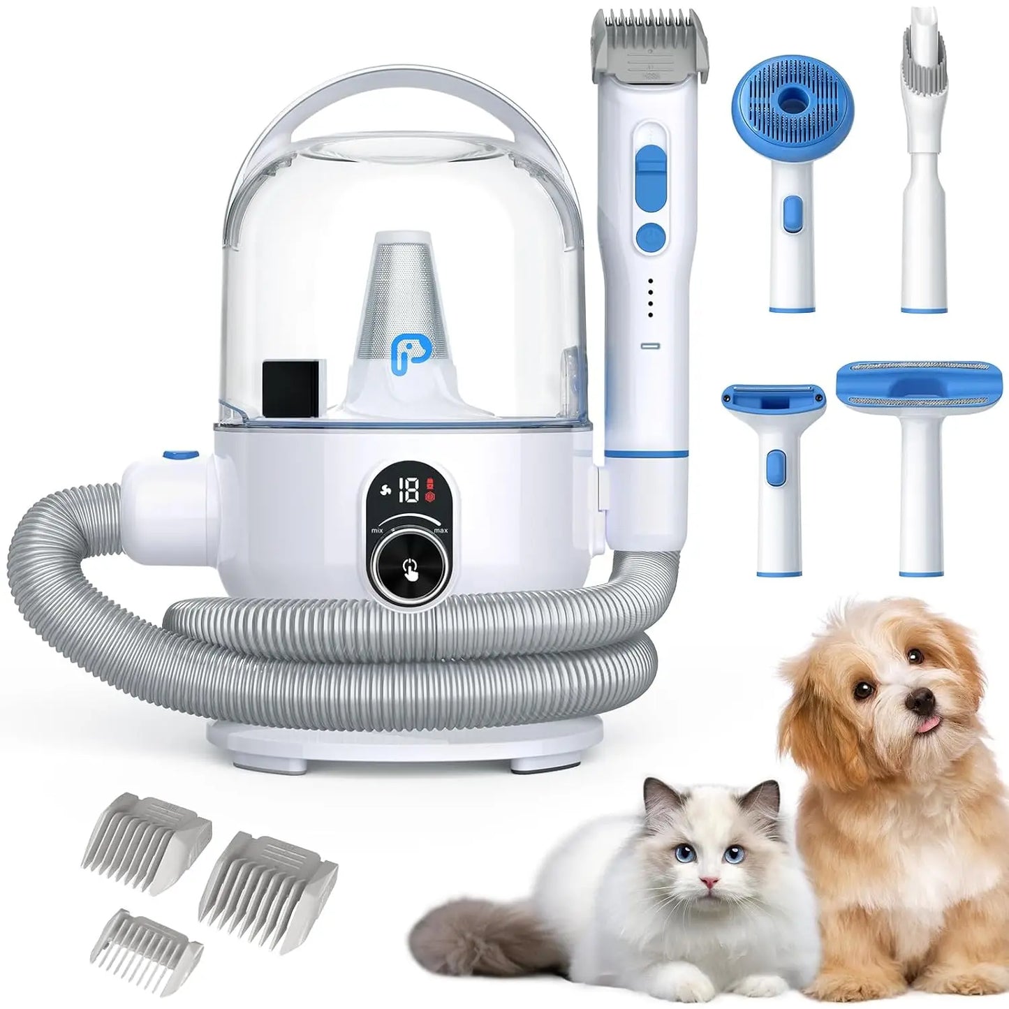 HiMISS Dog Grooming Kit 2L Vacuum Suction 99 Percent Hair