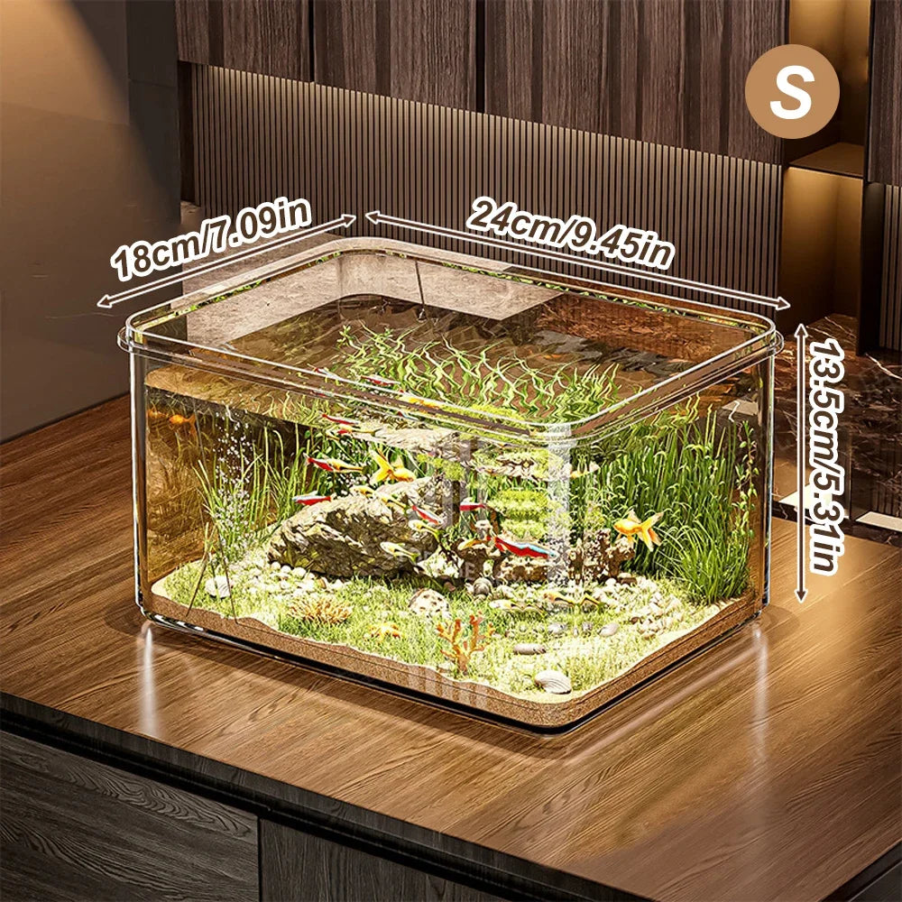 Transparent Desktop Fish Tank For Office And Home Decor