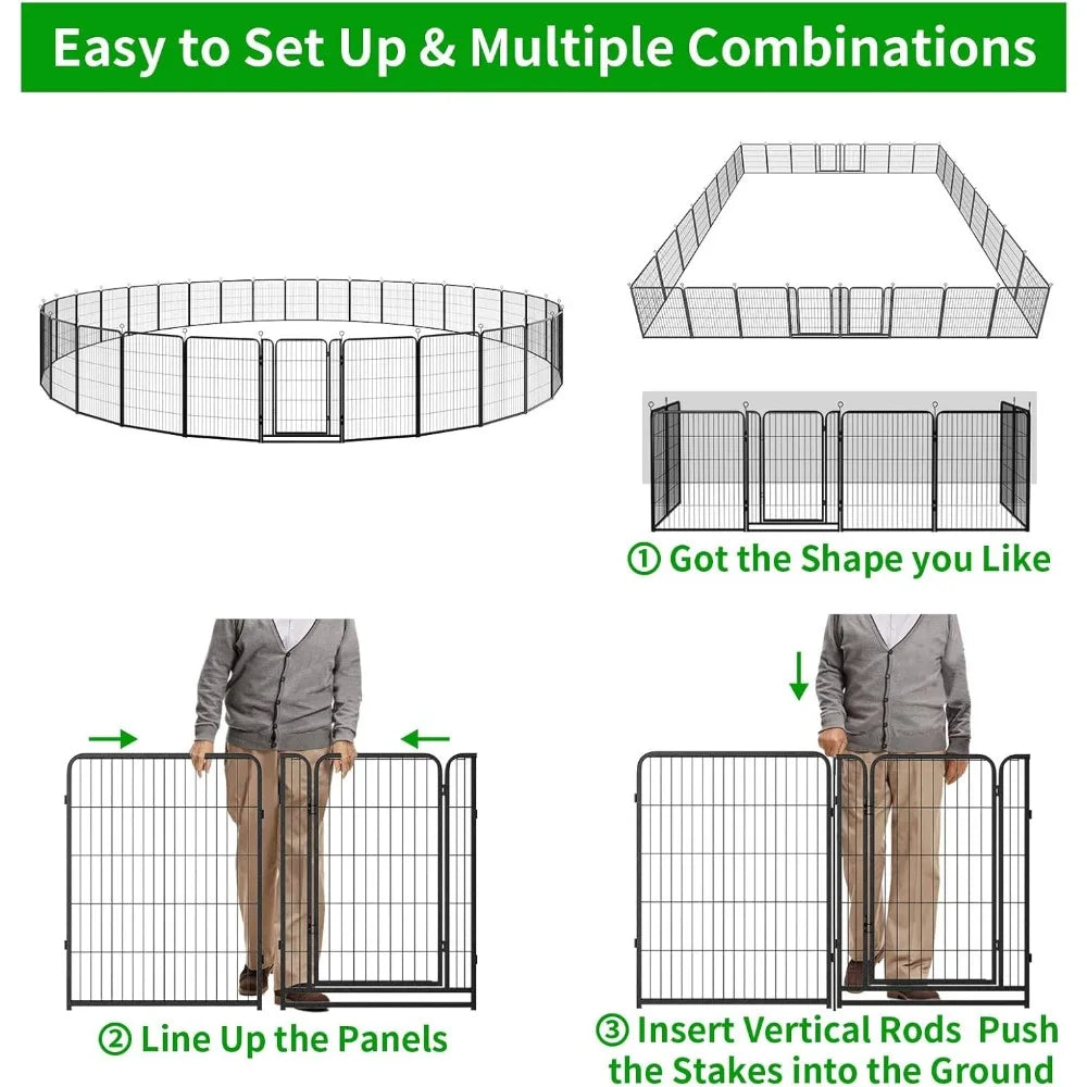 Hign-concerned Wide Dog Fence Outdoor Heavy Anti Rust