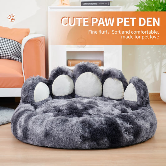 PETARTCN Paw Shape Cozy Warm Dog Bed For Furry Friends