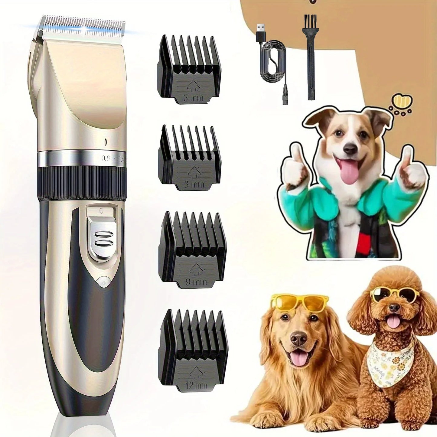 Hign-concerned Wireless Pet Grooming Kit Low Noise Cats Dogs