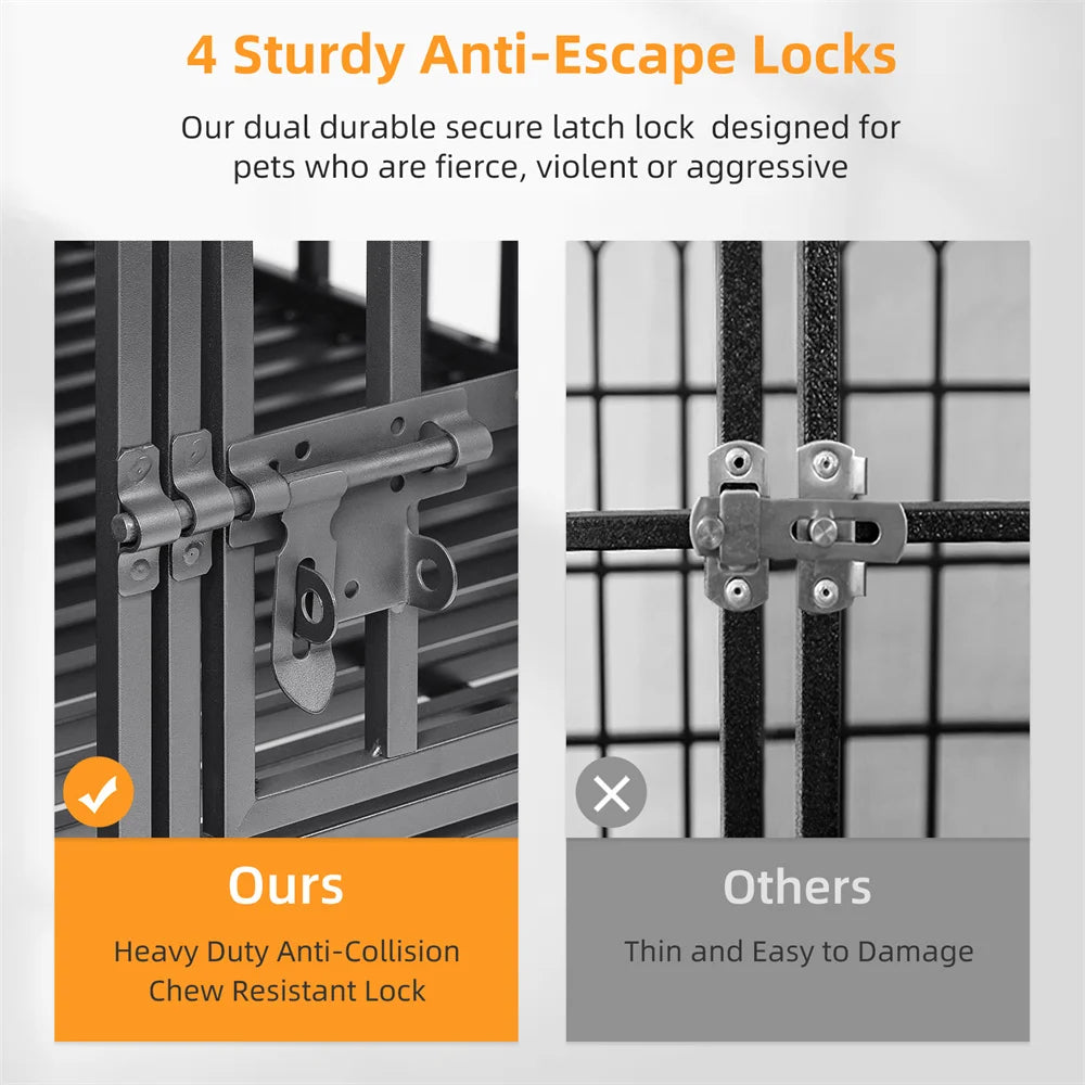 BORWARTH Large Dog Crate Stackable With Removable Tray