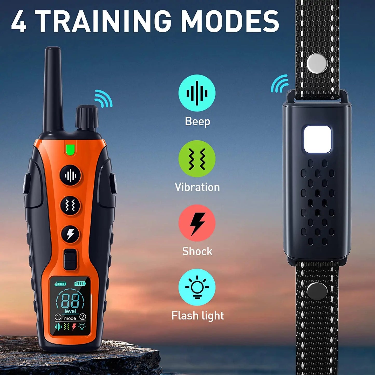 WXRPET RS3 Dog Training Collar Remote Beep Vibration 3300Ft