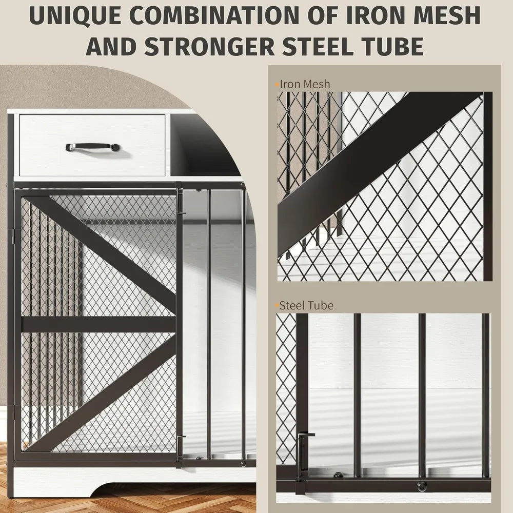 Heavy Duty Wooden Dog Crate Tv Stand With Drawers Large