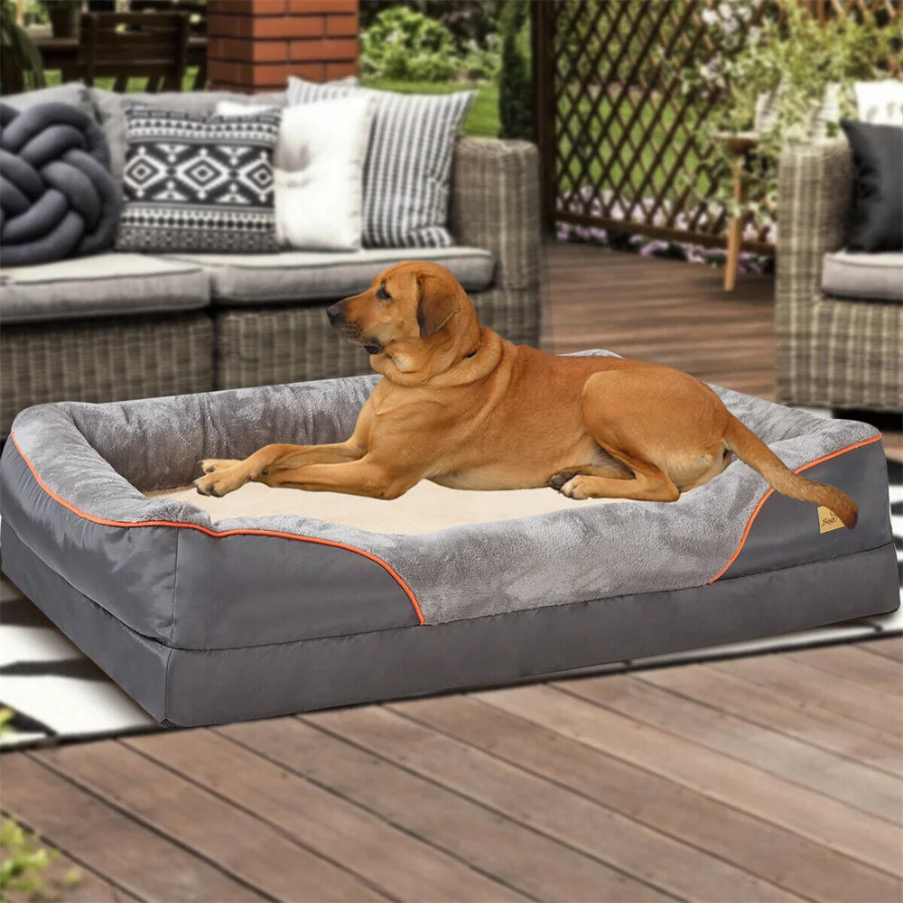 BORWART Orthopedic Memory Foam Dog Bed For Large Dogs
