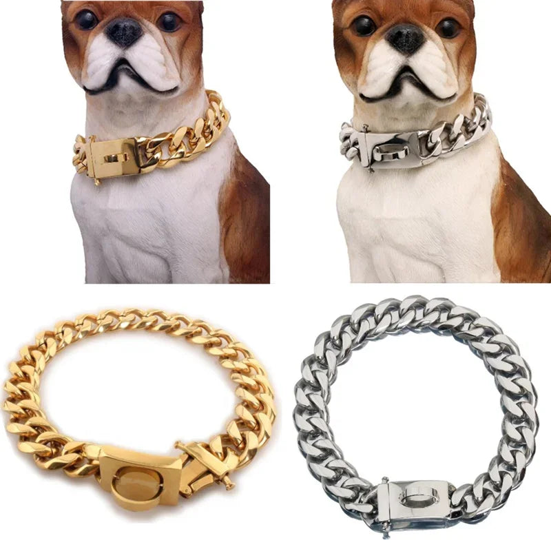 Stainless Steel Dog Chain Collar For Large Pitbull Bulldog
