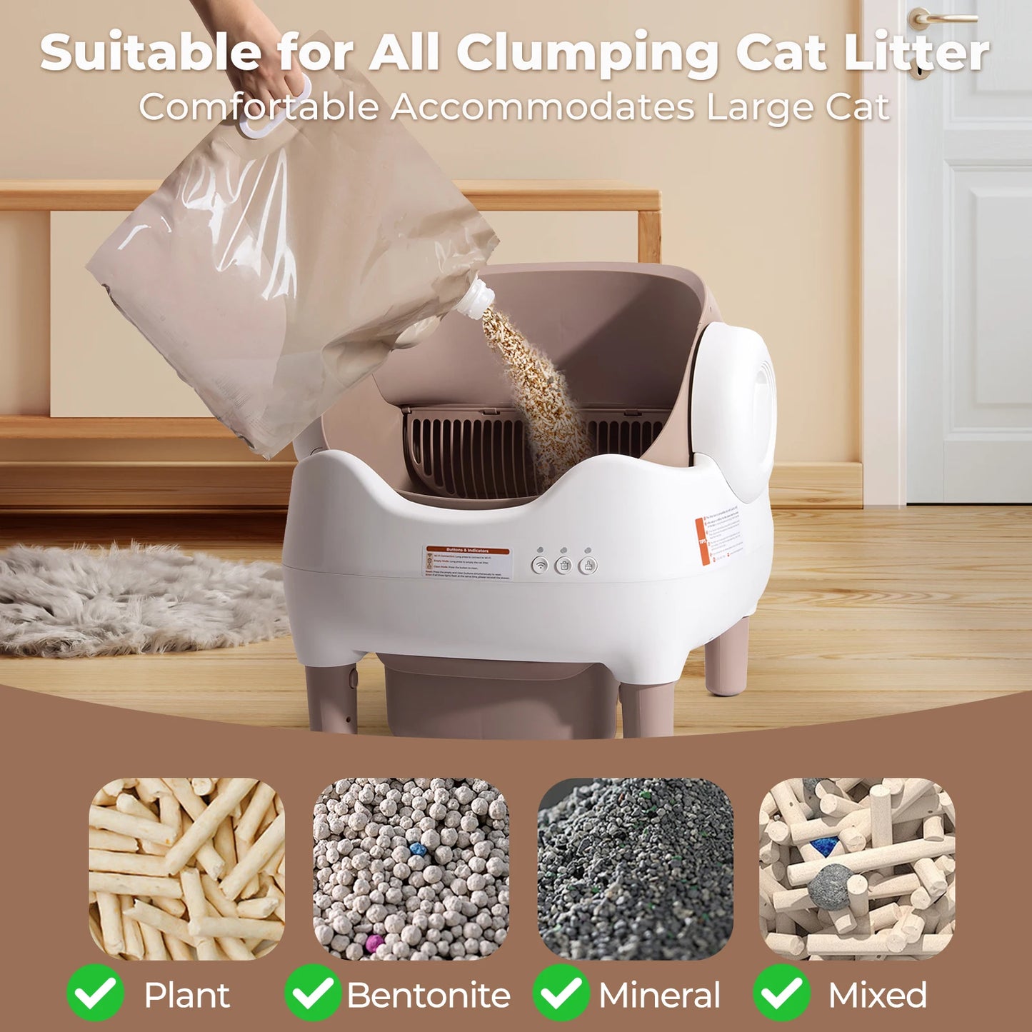 Lunapurr Self Cleaning Litter Box App Control For Multi Cats