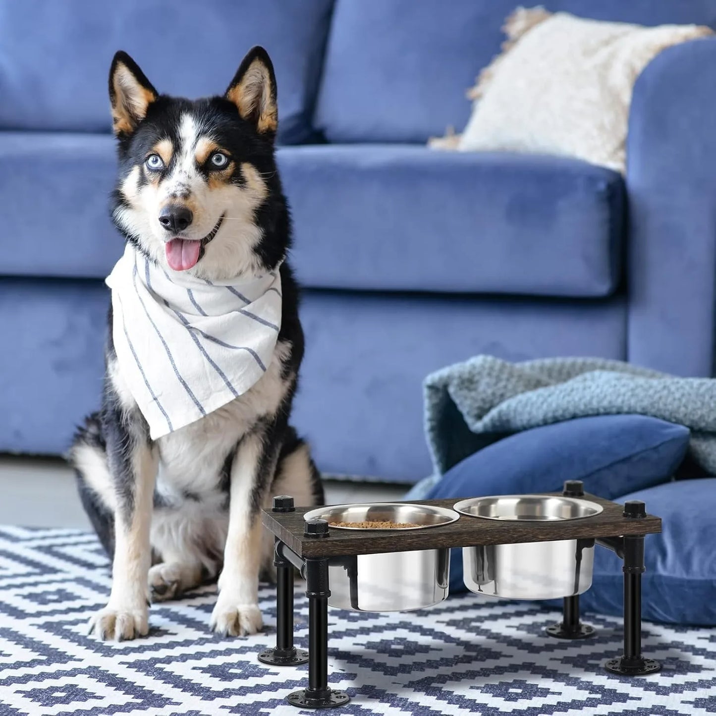 Raised Dog Bowl Stand For Large Dogs Farmhouse Feeder Bowls