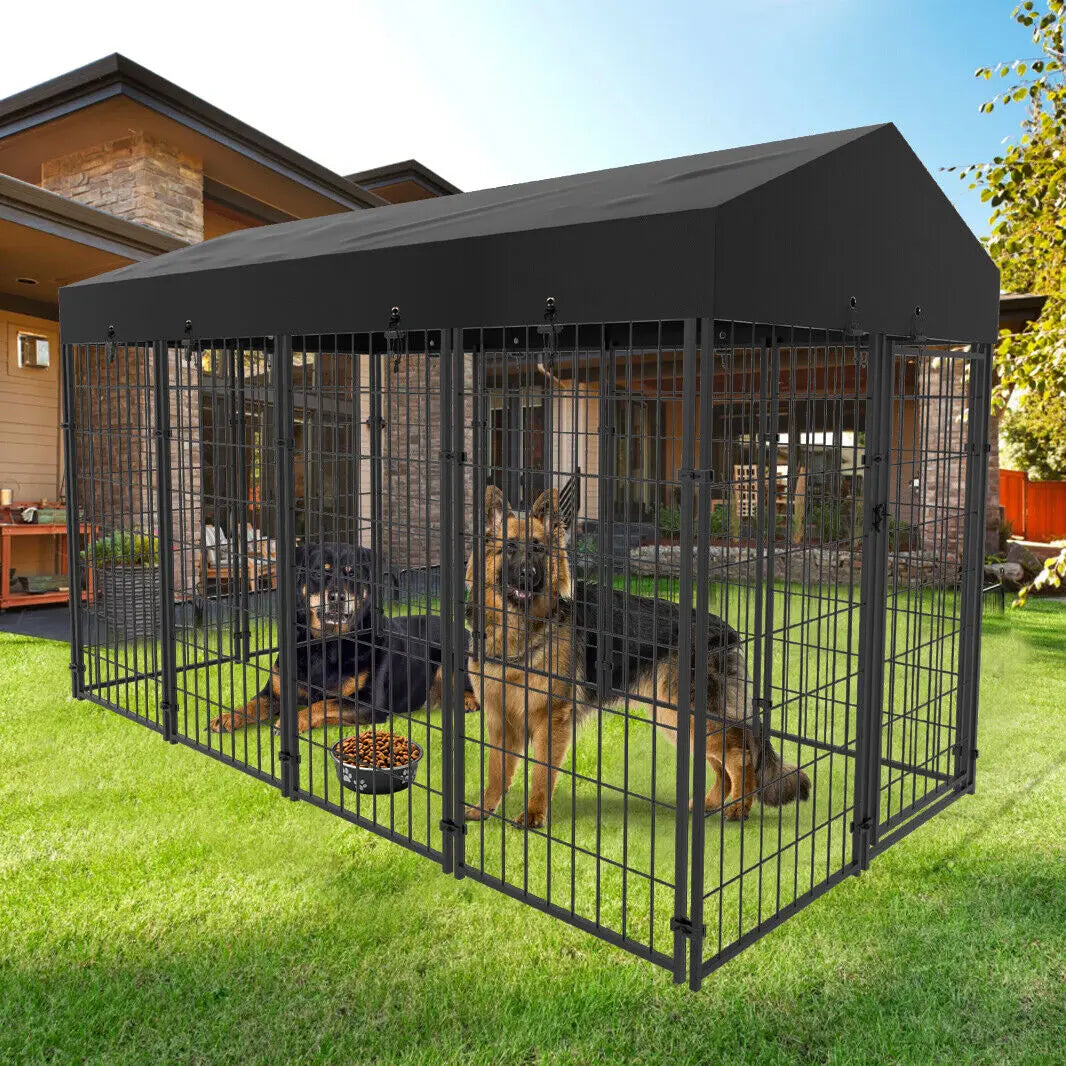 Oversize Dog Cage With Roof Outdoor Run Enclosure Fence