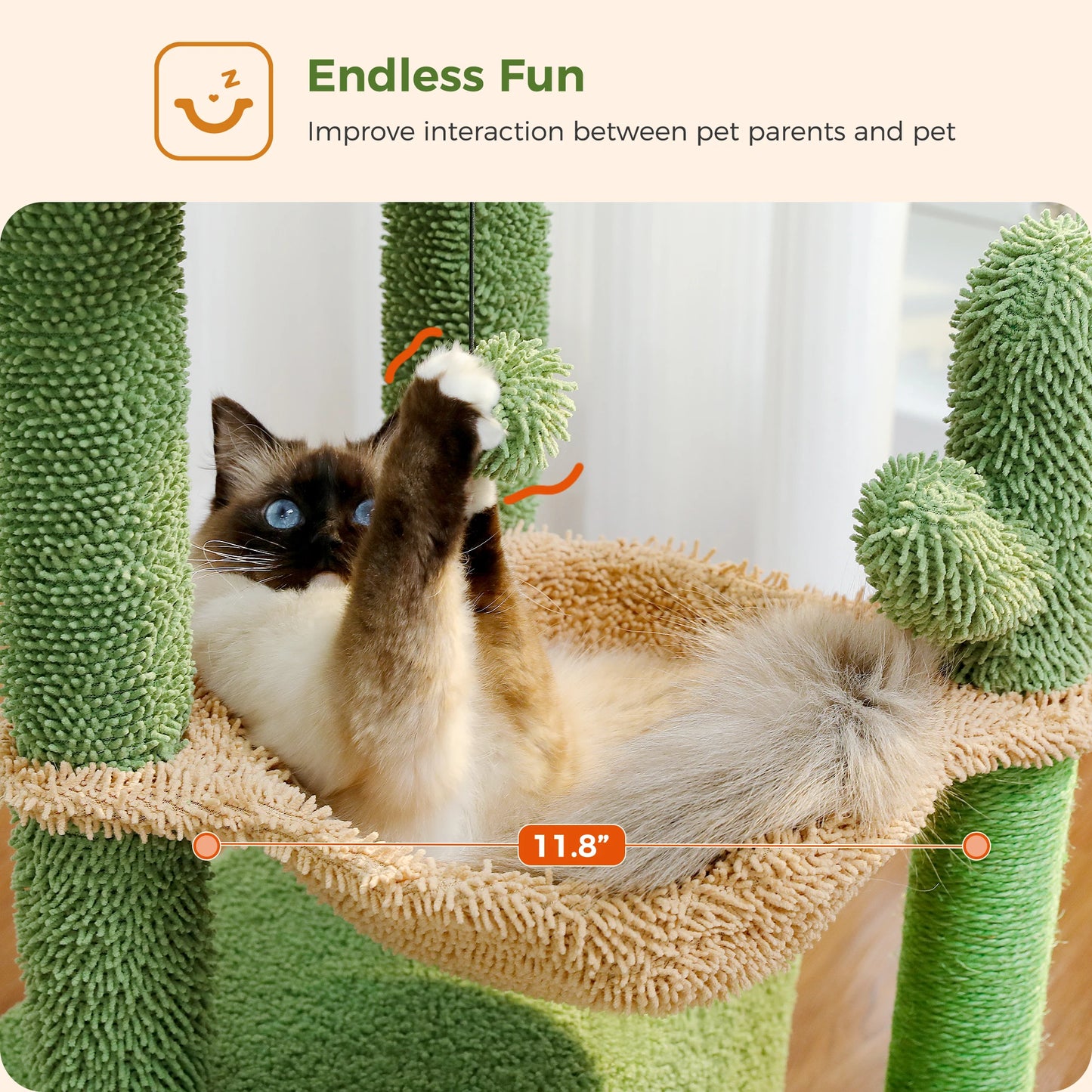Cactus 4 In 1 Indoor Cat Tree With Oversized Condo