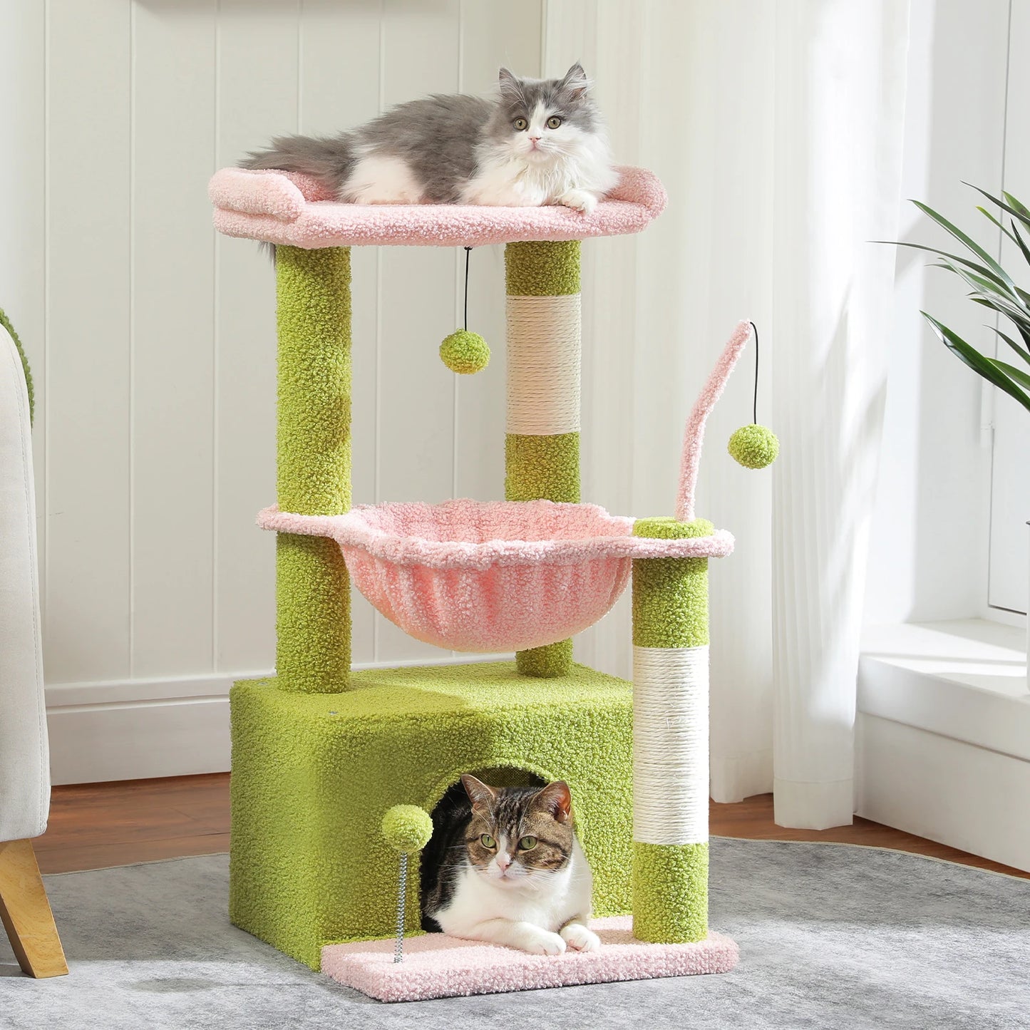 Cactus 4 In 1 Indoor Cat Tree With Oversized Condo