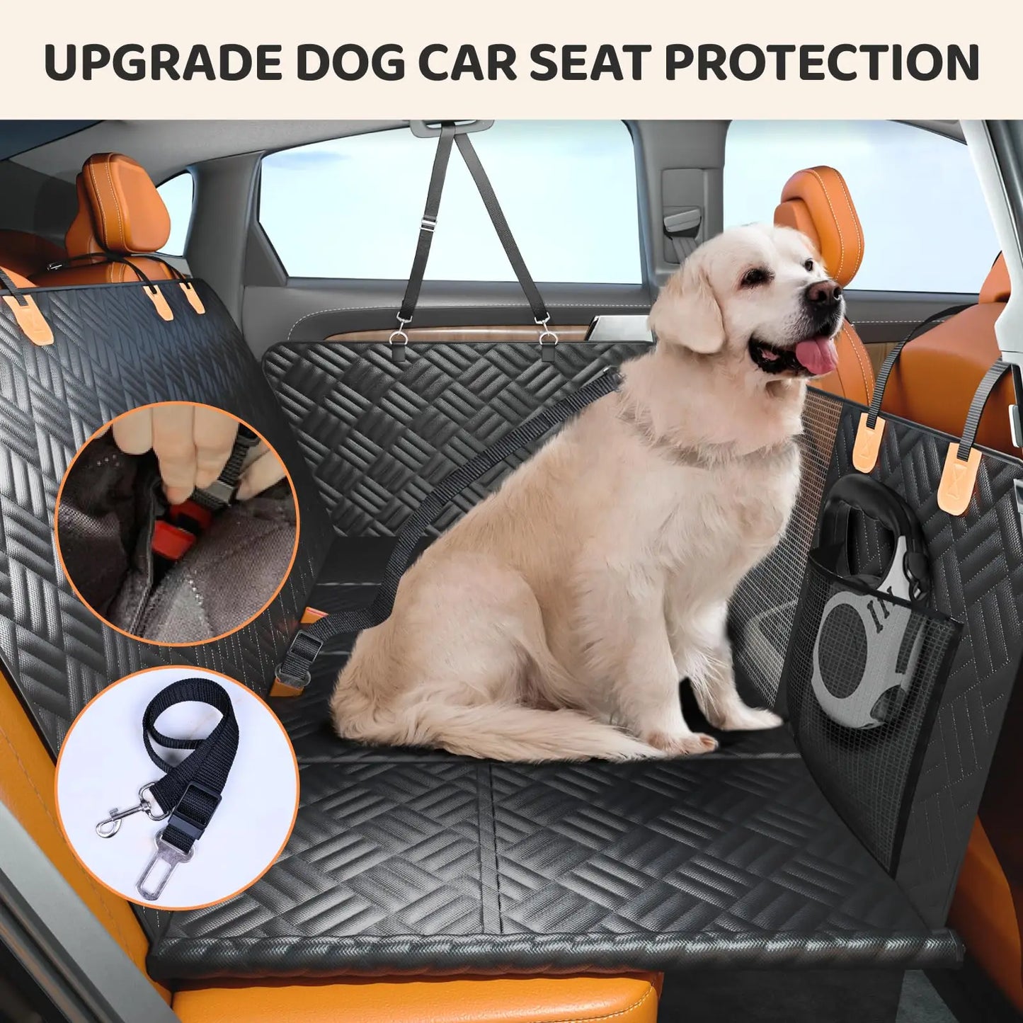 Dog Seat Cover for Cars Hard Bottom Extender Heavy Duty
