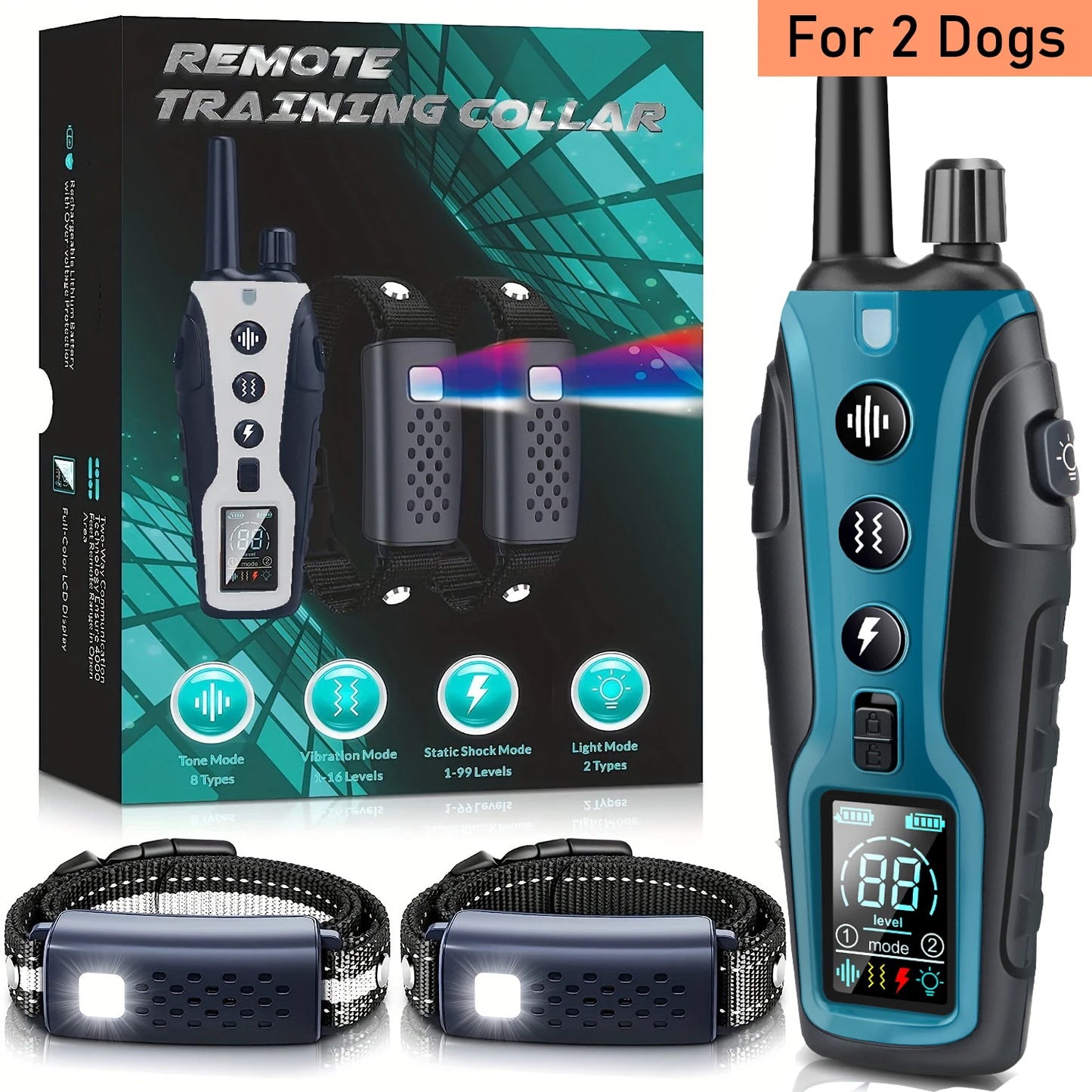 WXRPET RS3 Dog Training Collar Remote Beep Vibration 3300Ft