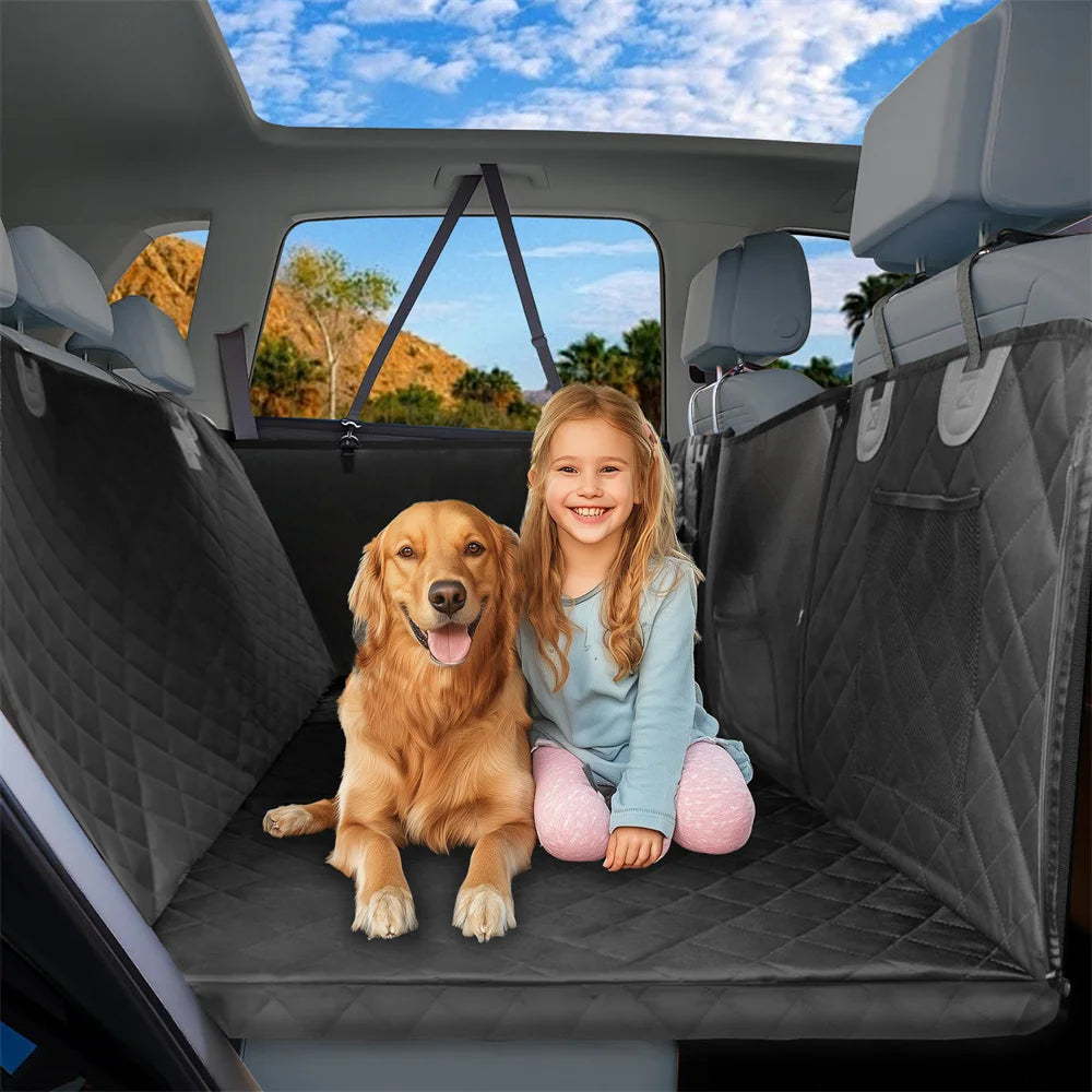Dog Car Hammock Waterproof Back Seat Extender Mesh Guard