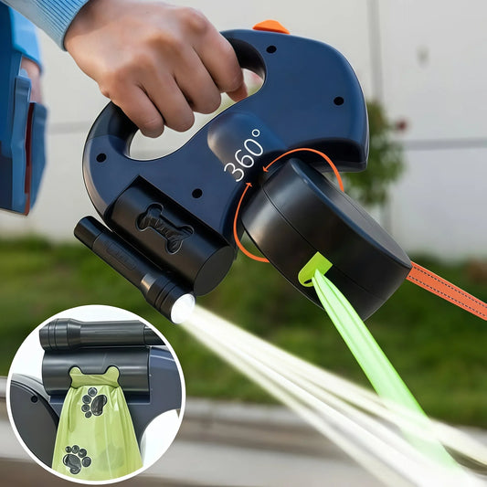 Auto Retractable Double Ended Dog Leash 3m With Led Light