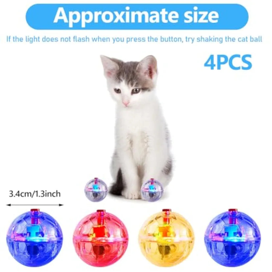 Hign Concerned Cat Ball Motion Activated Light Up Toy Glow