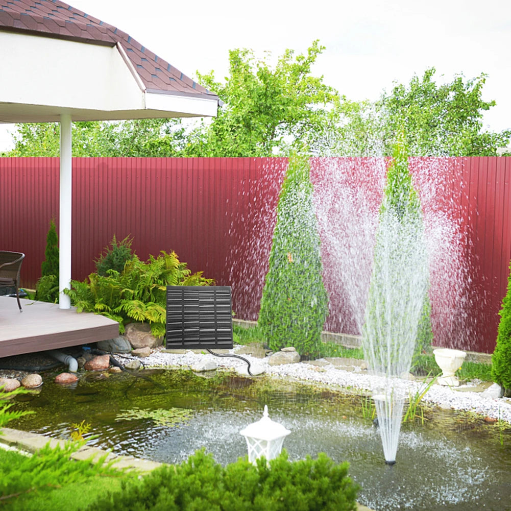 Solar Fountain Pump With 6 Nozzles For Ponds And Pools