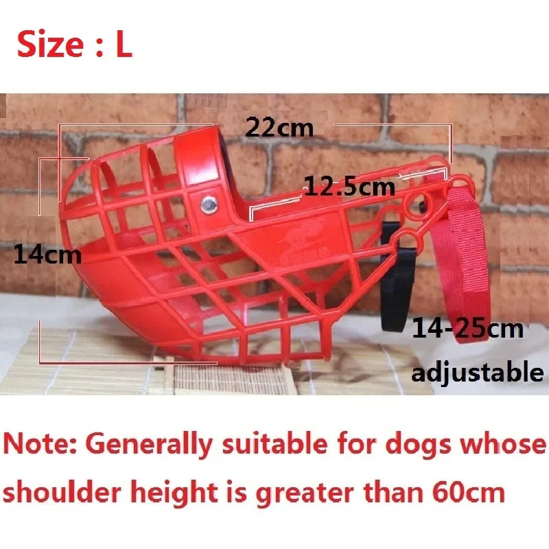 Adjustable Dog Muzzle Breathable Plastic Mouth Cover S M L