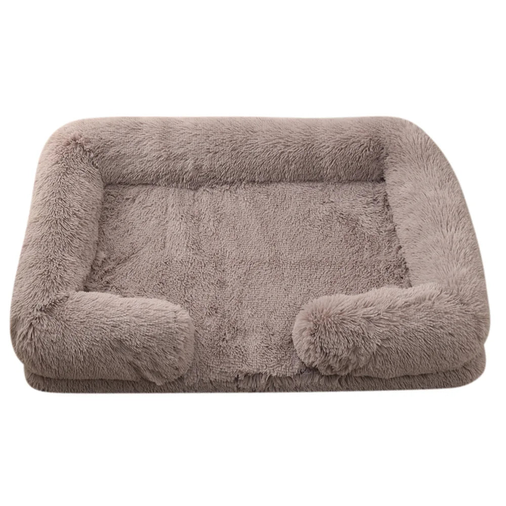 Half Surround Full Filling Medium Dog Bed Winter Warm Large Dog Sofa Soft Square Cat Bed Kennel Plush Puppy House Accessories