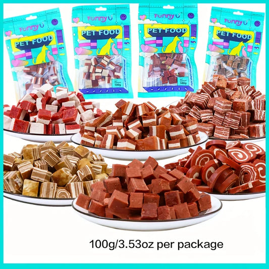 Beef Cubes Dog Treats 100g Healthy Easily Digestible