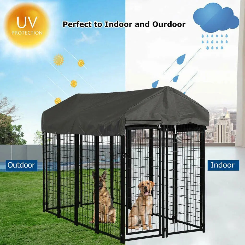 Oversize Dog Cage With Roof Outdoor Run Enclosure Fence