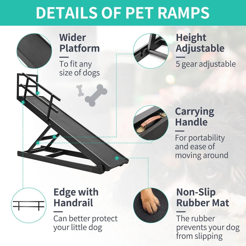 Lilypelle Adjustable Dog Ramp For Small And Large Dogs