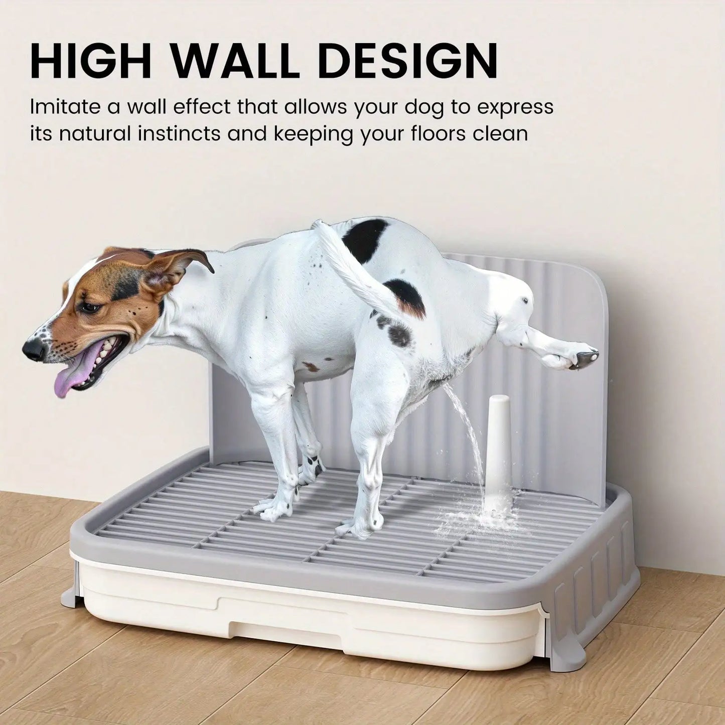 Dog Litter Potty Tray With Protection Wall Keeps Floors Dry
