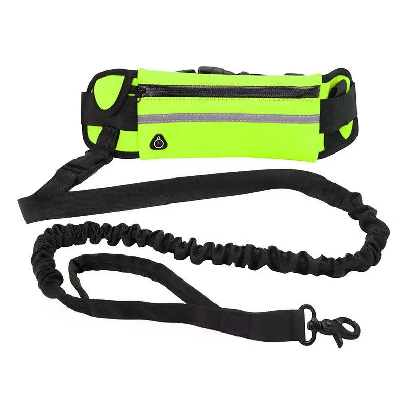 Hands Free Reflective Dog Leash With Retractable Belt Bag