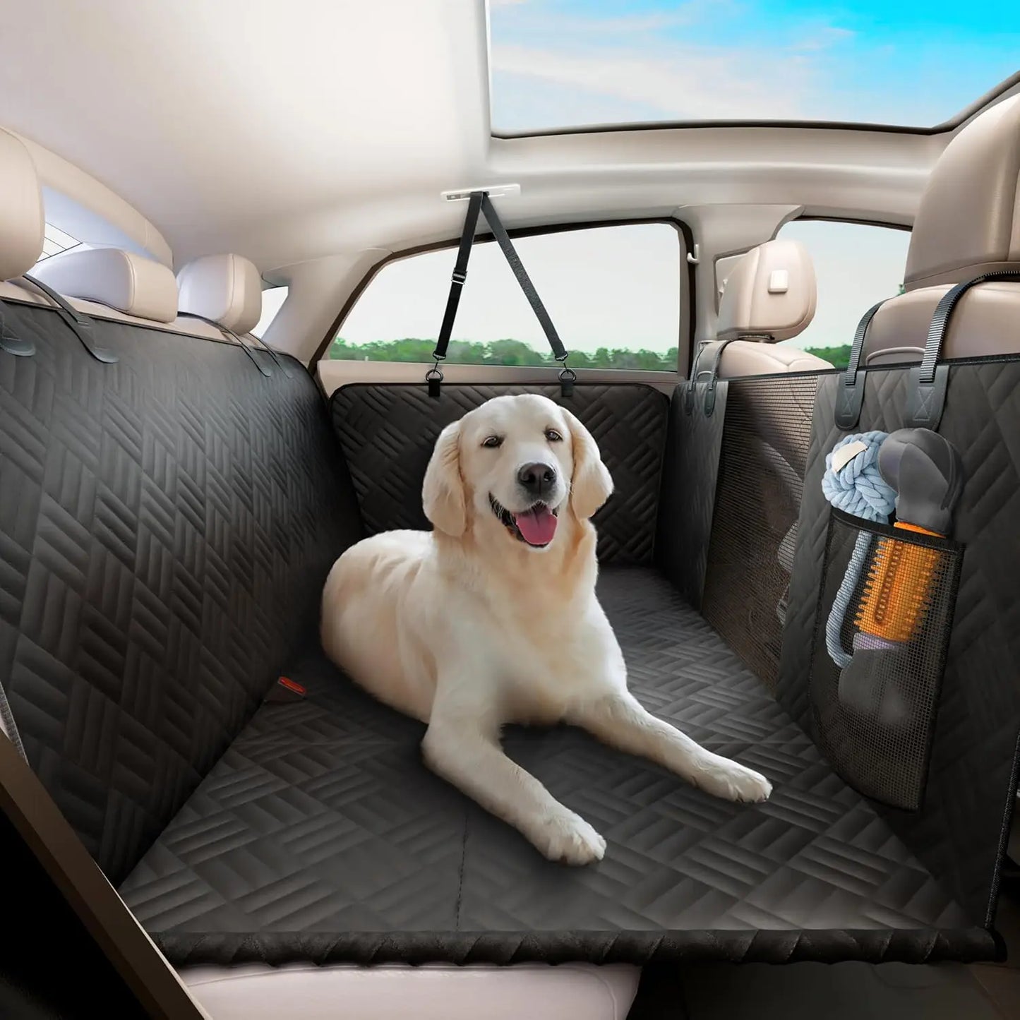 Dog Seat Cover for Cars Hard Bottom Extender Heavy Duty