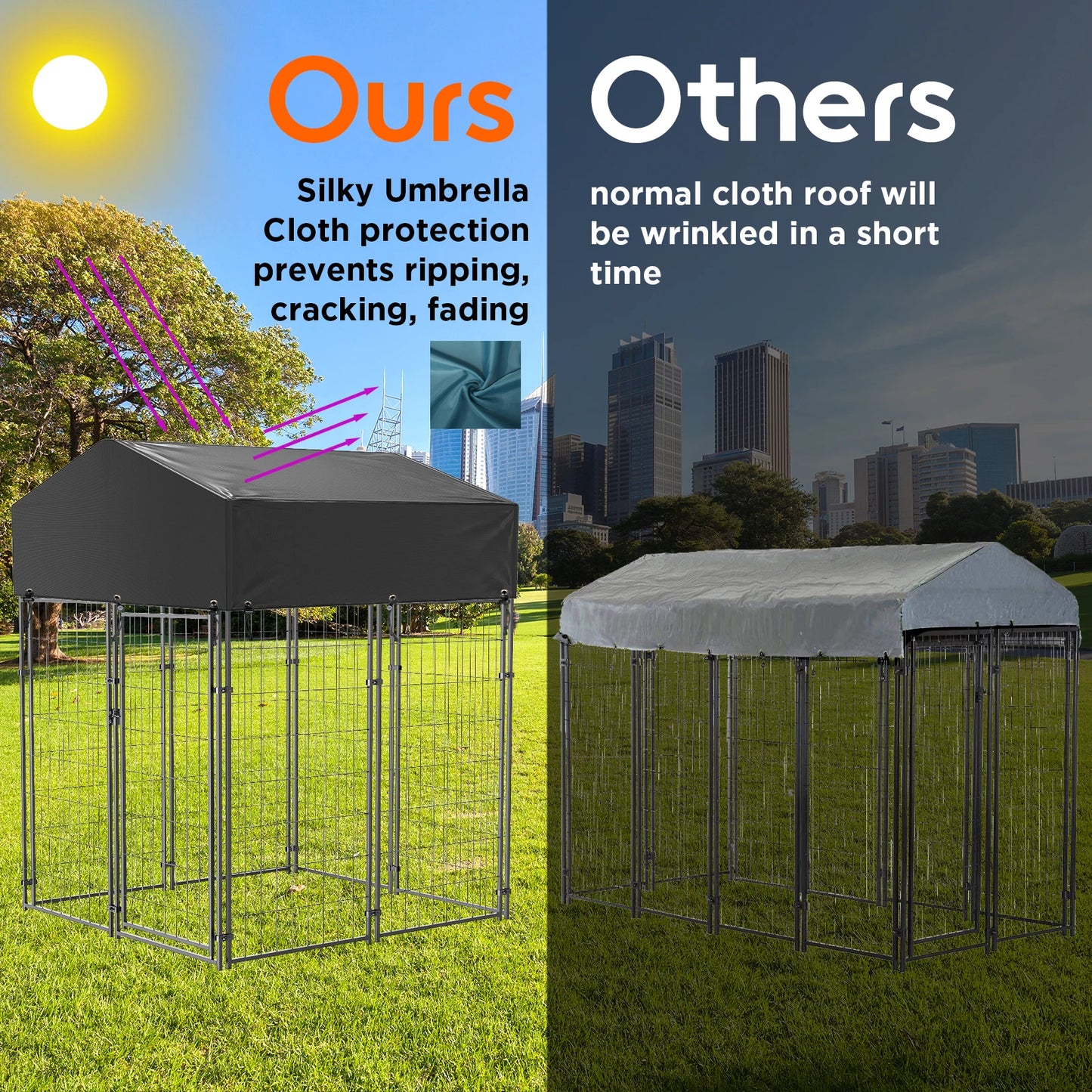 Oversize Dog Cage With Roof Outdoor Run Enclosure Fence