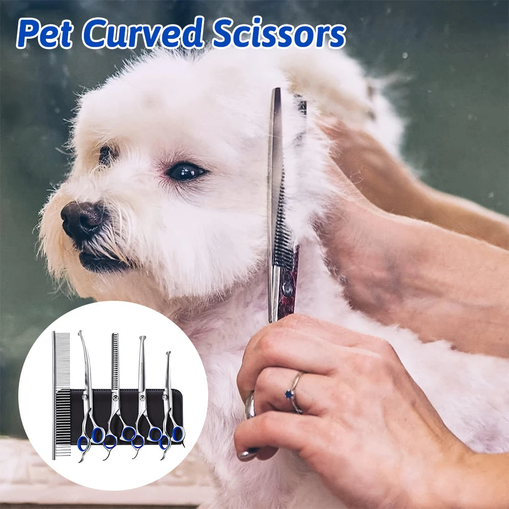 7 Inch 4CR Stainless Steel Dog Grooming Scissors Set