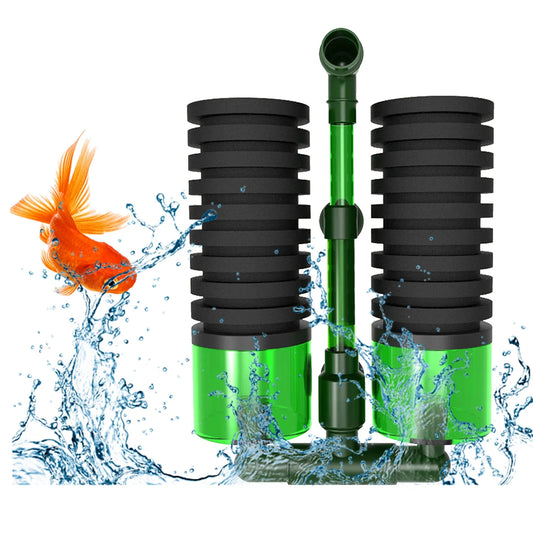 Double Head Aquarium Oxygen Filtration Pump With Bio Sponge
