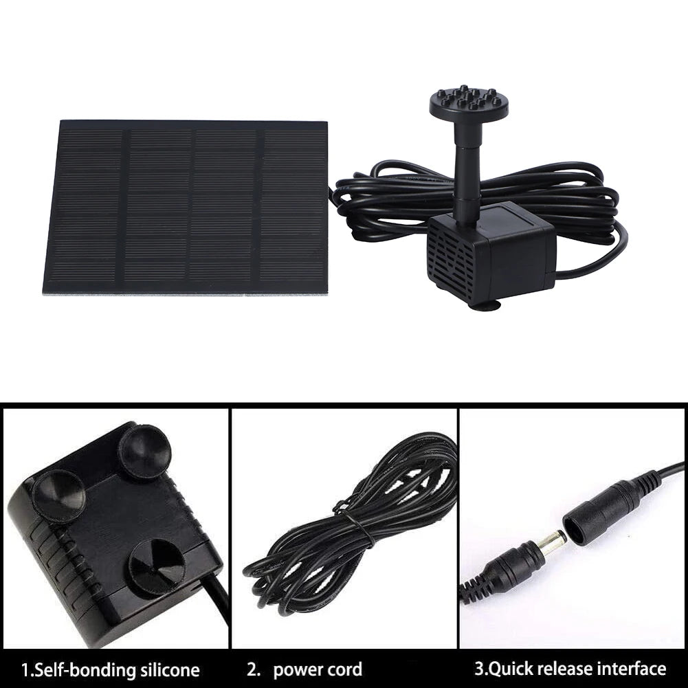 Solar Fountain Pump With 6 Nozzles For Ponds And Pools