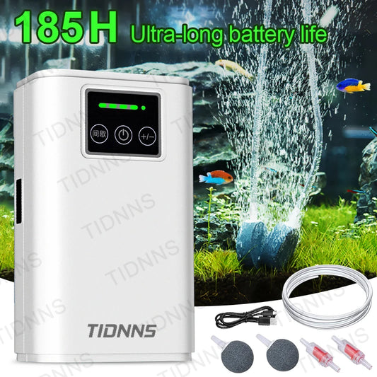 Portable USB Oxygen Pump For Fish Tank 6000mAh Battery