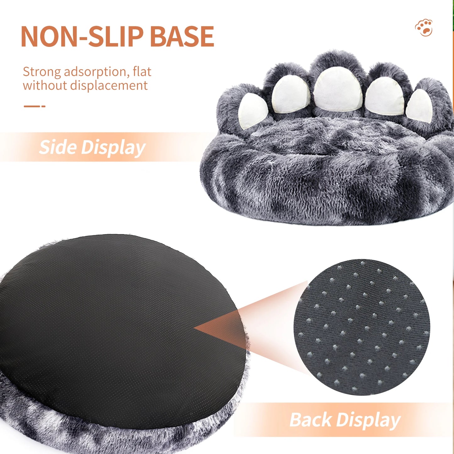 PETARTCN Paw Shape Cozy Warm Dog Bed For Furry Friends