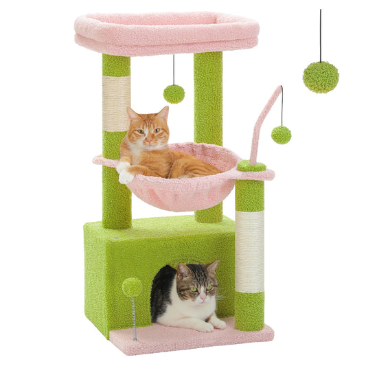 Cactus 4 In 1 Indoor Cat Tree With Oversized Condo