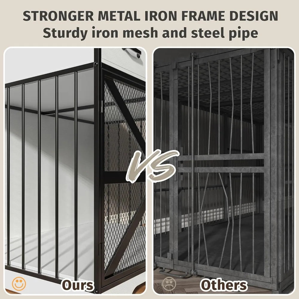 Heavy Duty Wooden Dog Crate Tv Stand With Drawers Large