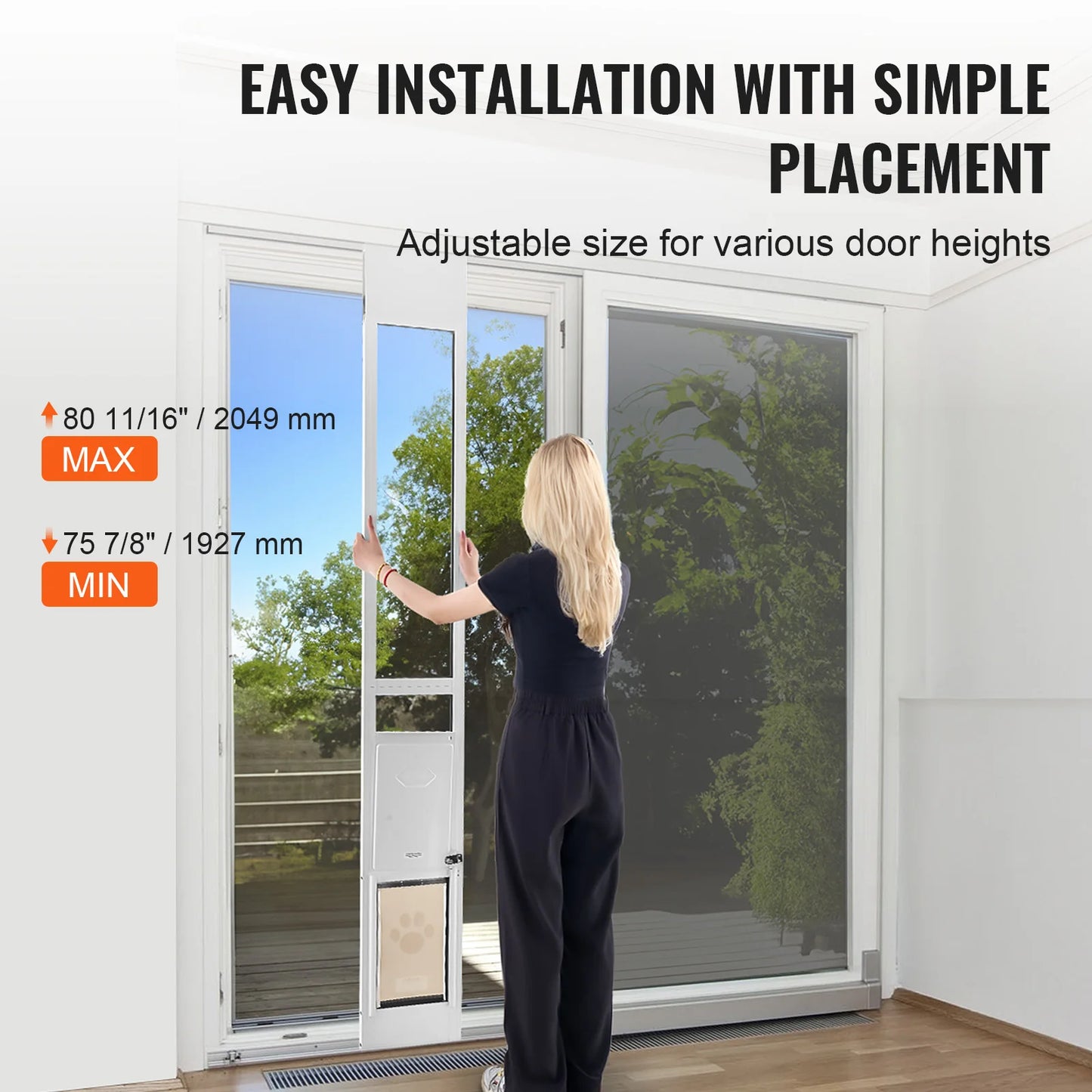 SucceBuy Dog Door For Sliding Glass Door Adjustable Height