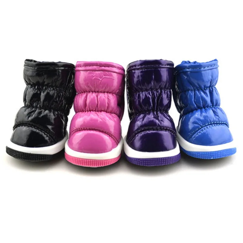 Waterproof Dog Winter Boots 4pcs Set For Small Medium Dogs