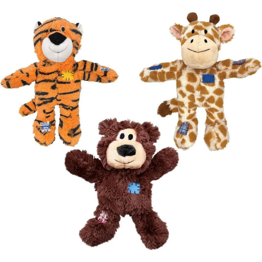 Kong Wild Knots Dog Toys Three Pack Bear Giraffe Tiger