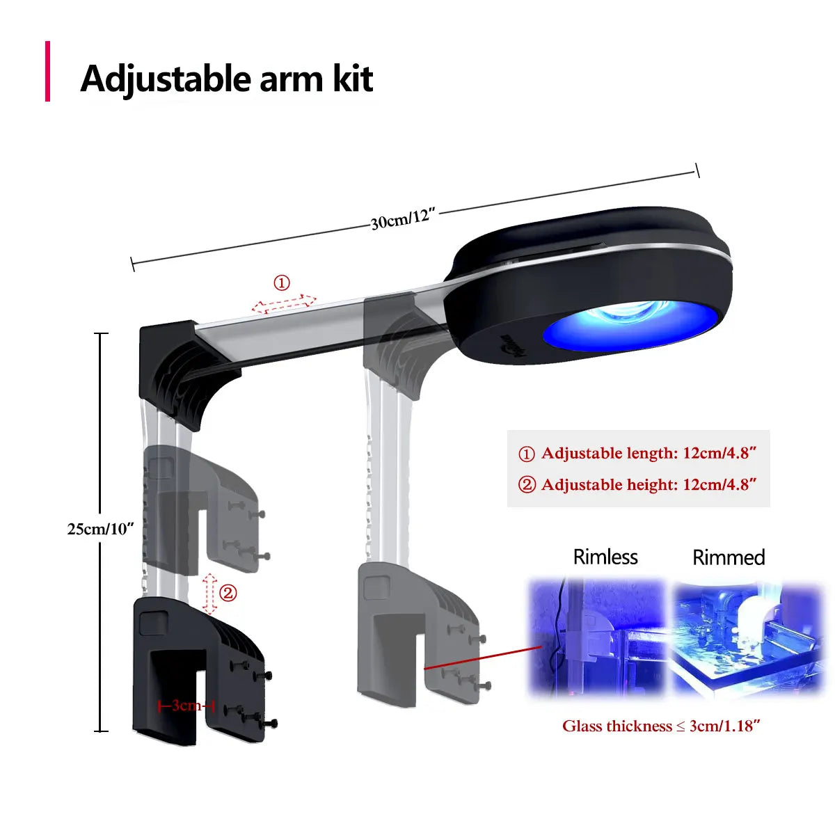 PopBloom RL60 60W Nano Aquarium Lamp Full Spectrum For Reef