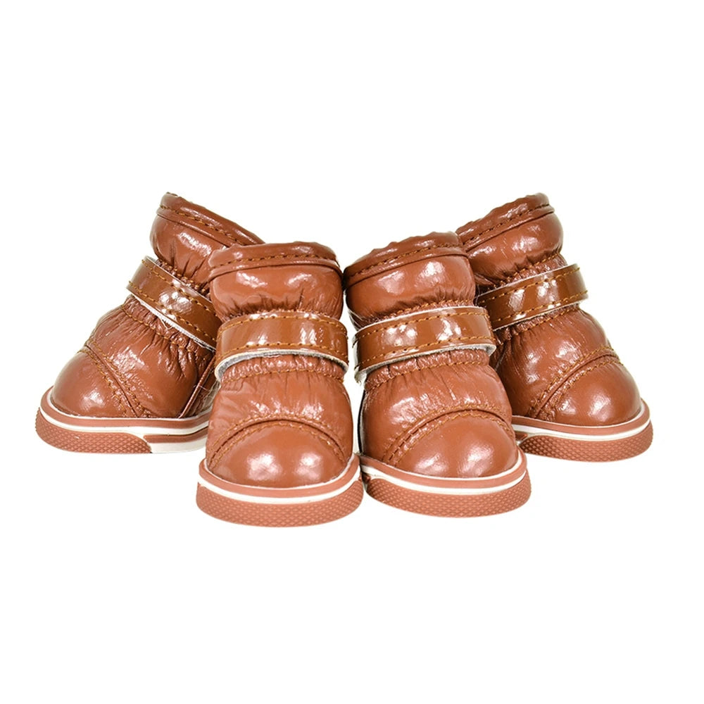 4Pcs/set Pet Dogs Winter Rain Shoes Waterproof Dog Snow Boots