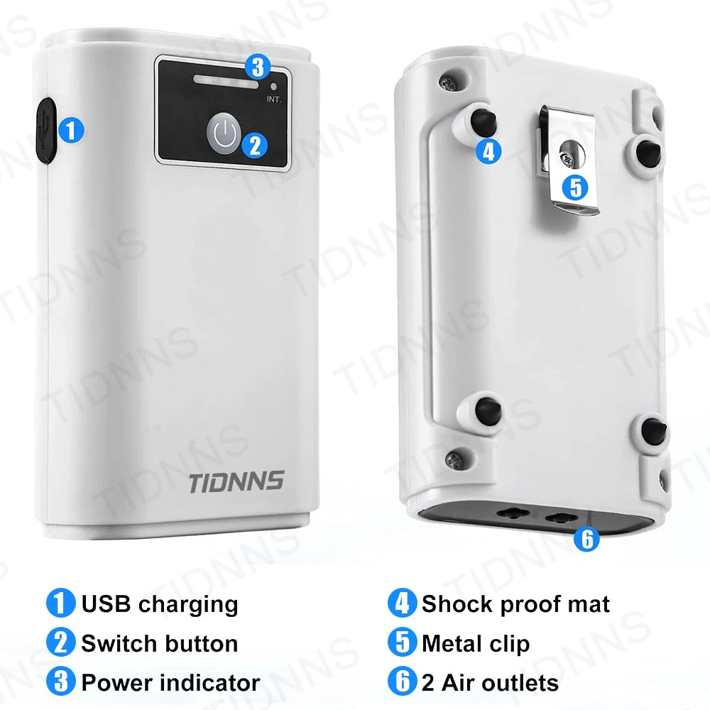 Portable USB Oxygen Pump For Fish Tank 6000mAh Battery