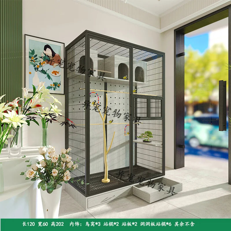 Parrot Xuanfeng solid wood special bird cage
