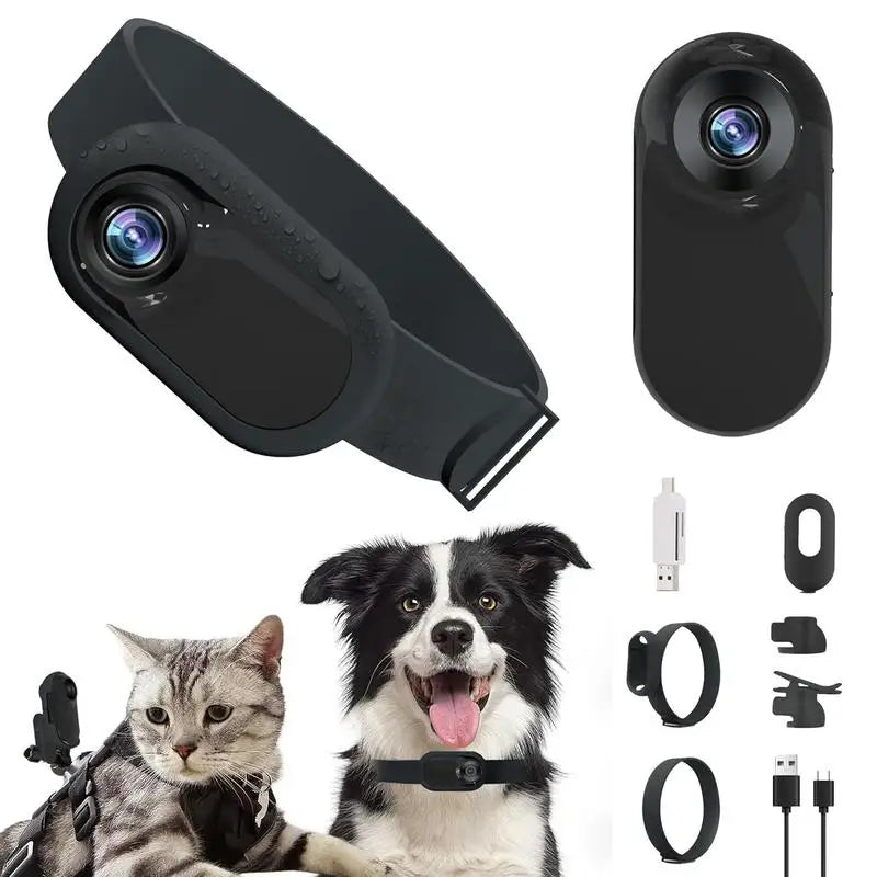 Pet Collar Camera 1080P Mini With Screen For Recording
