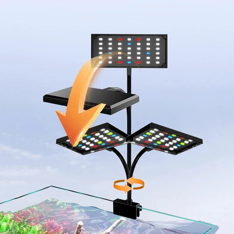 USB Aquarium LED Light Full Spectrum Aquatic Plant Grow Lamp Fish Tank Adjustable Brightness Dimmable Timed 360° rotatable Ligh