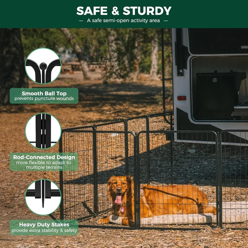 Dog Fence for Yard, RV Camping, 40 Inches 16 Fences for Medium and Large Dogs