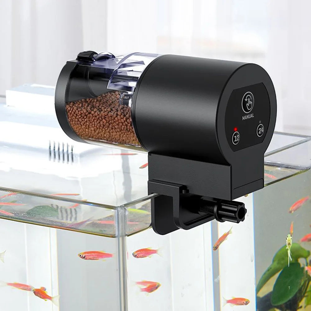 Auto Fish Tank Feeder Large Capacity Intelligent Control Fish Feeder Aquarium Fish Food Dispenser for Goldfish/Koi/Turtle